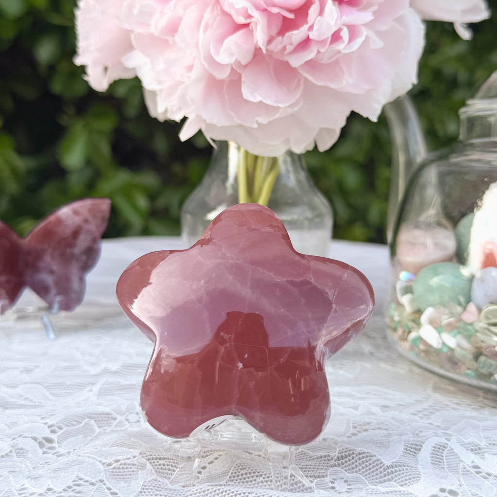 Rose Calcite Star Carving (Choose Your Own)