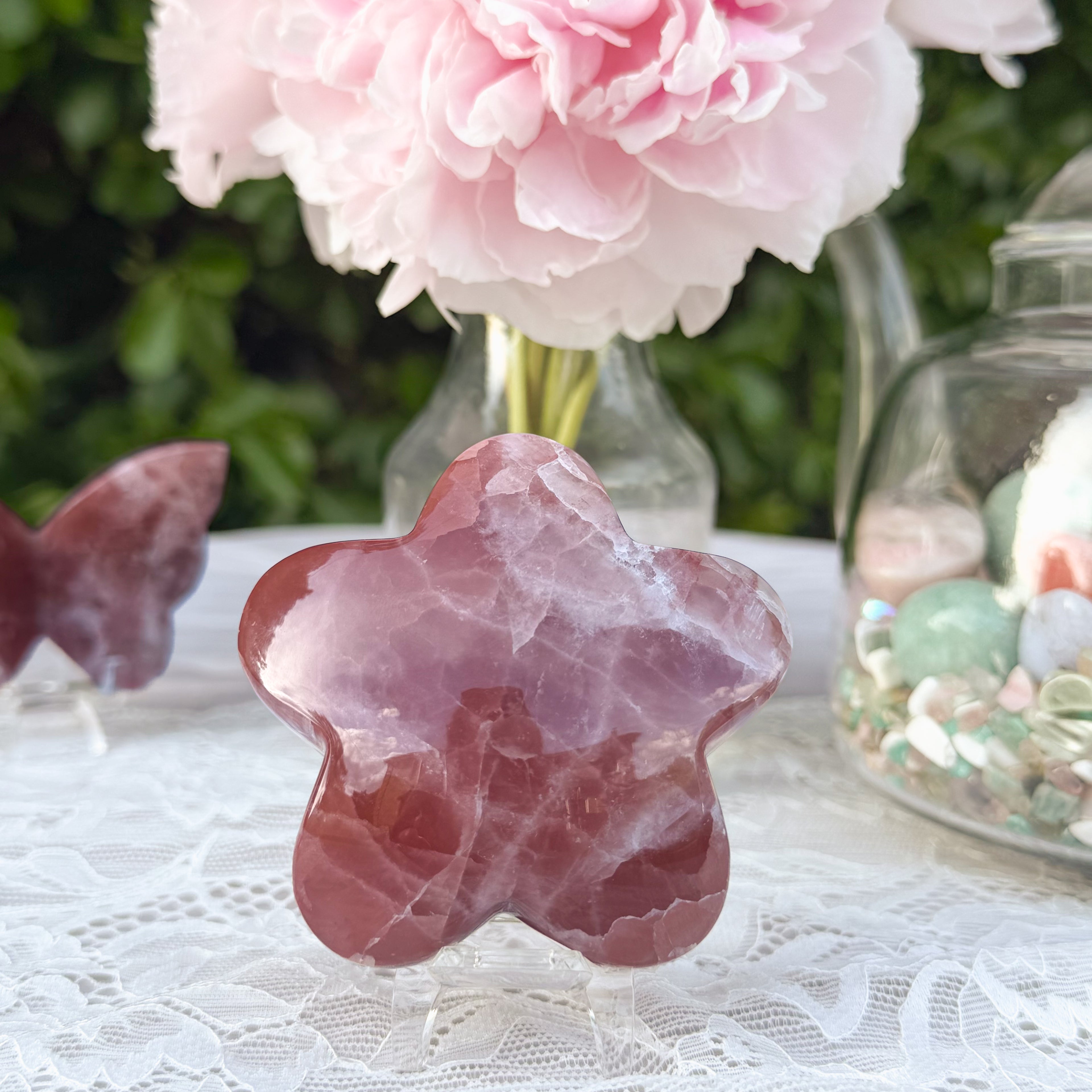Rose Calcite Star Carving (Choose Your Own)