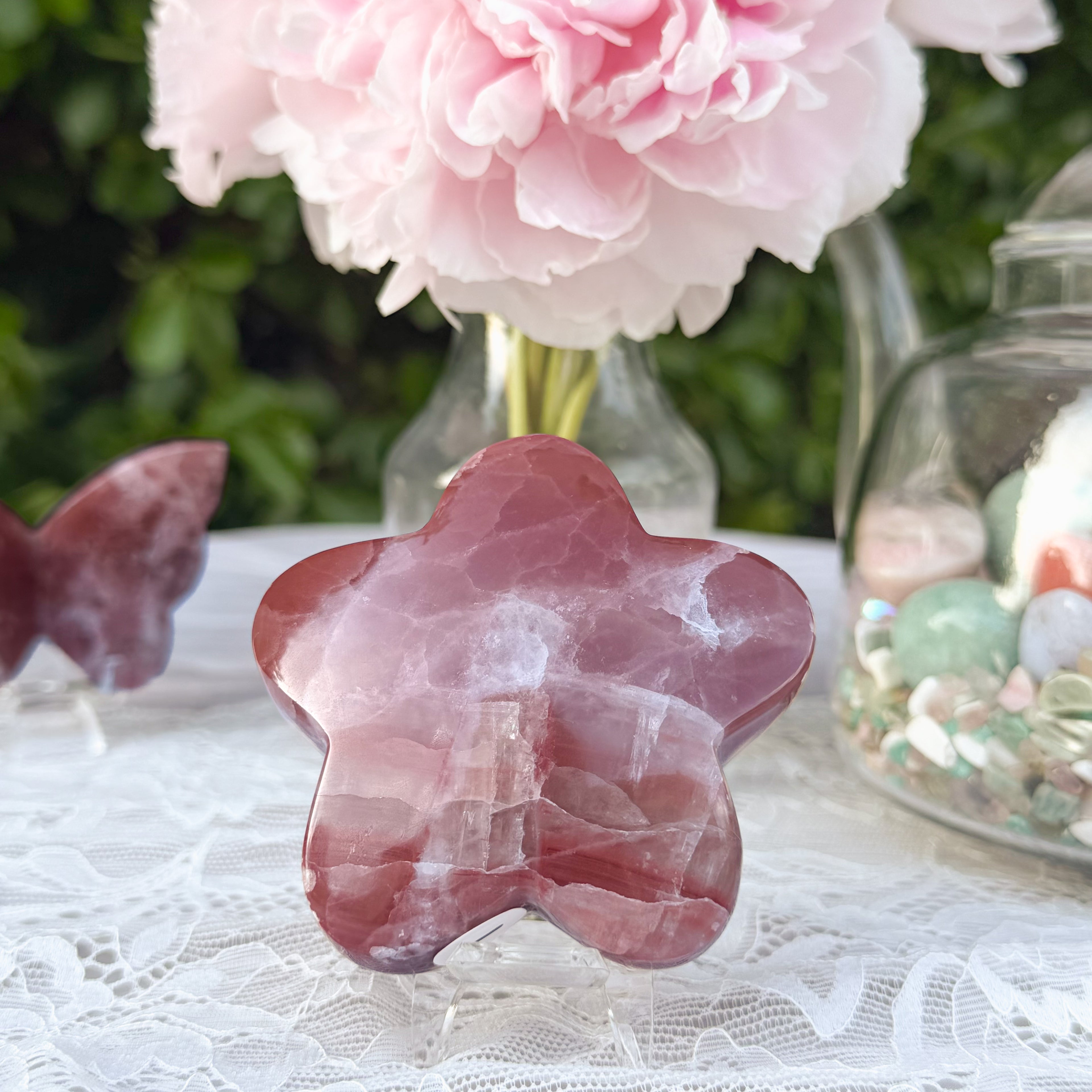 Rose Calcite Star Carving (Choose Your Own)