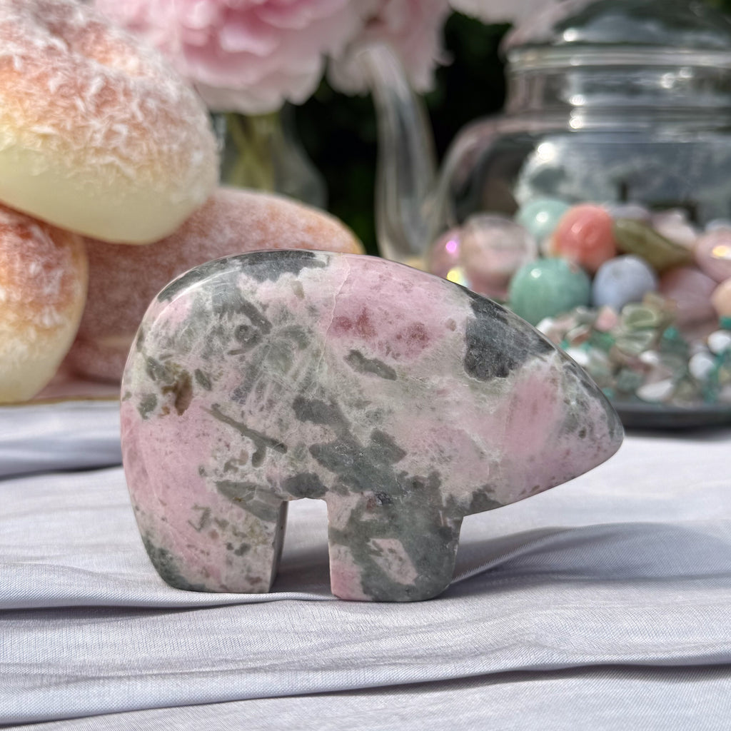 Pink Thulite & Epidote Bears (Choose Your Own)