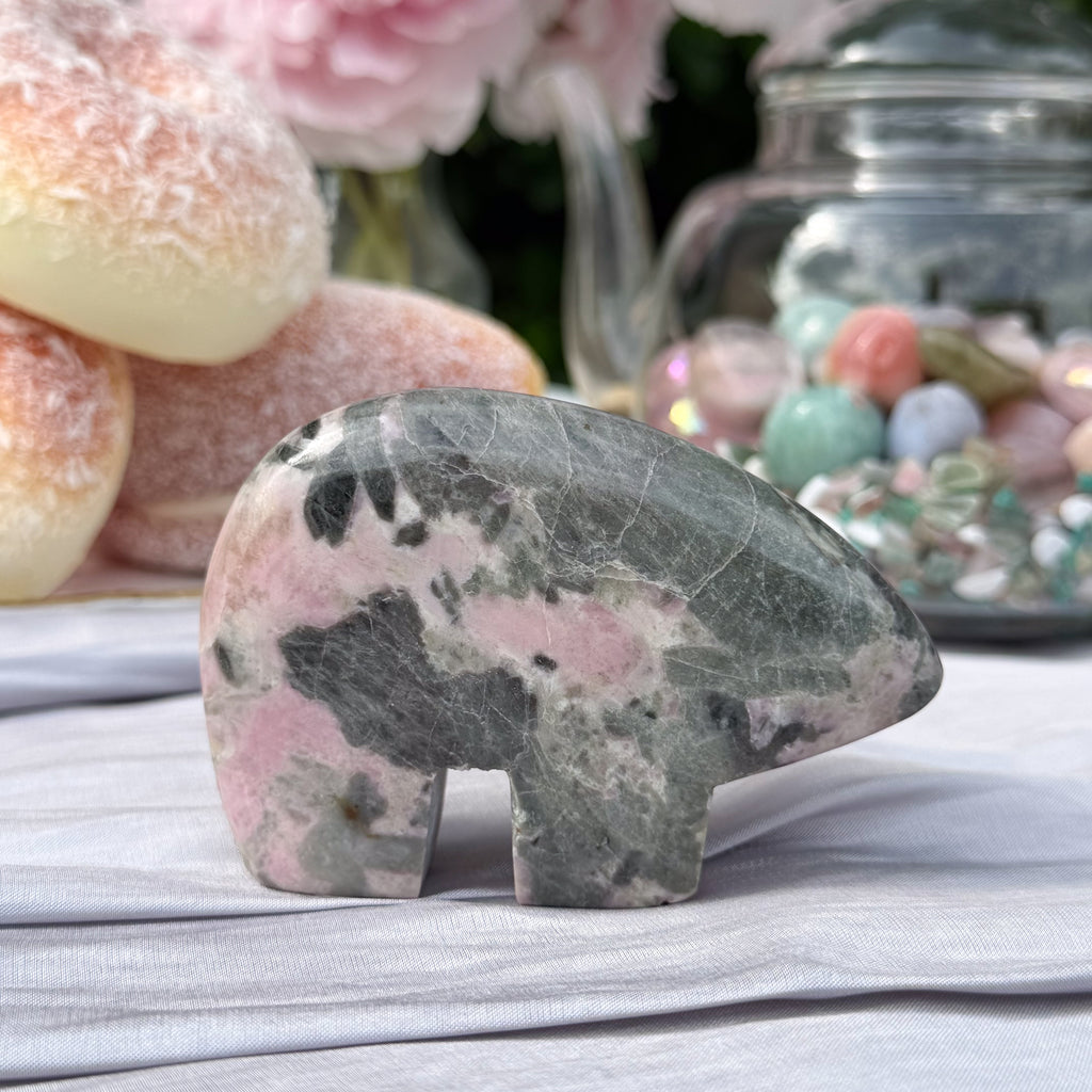 Pink Thulite & Epidote Bears (Choose Your Own)