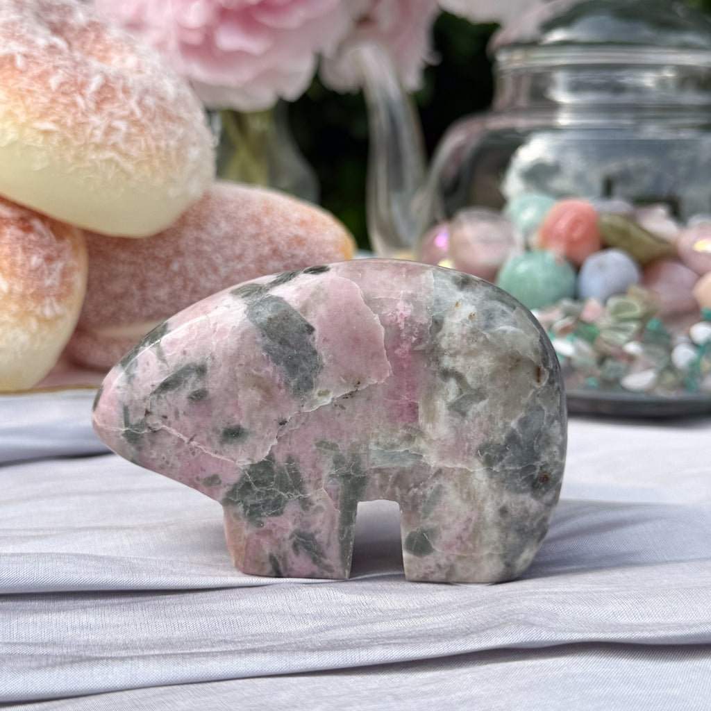 Pink Thulite & Epidote Bears (Choose Your Own)
