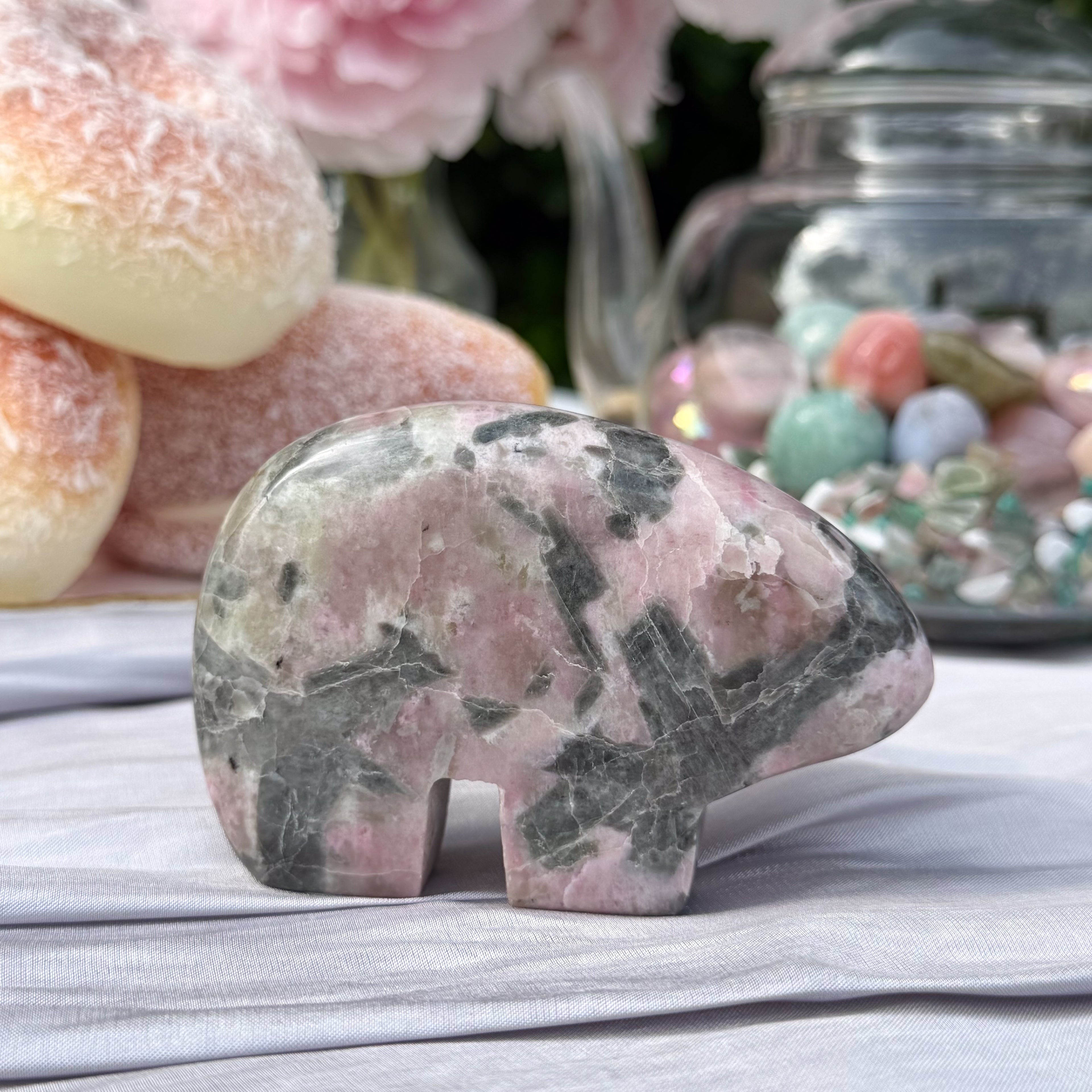 Pink Thulite & Epidote Bears (Choose Your Own)