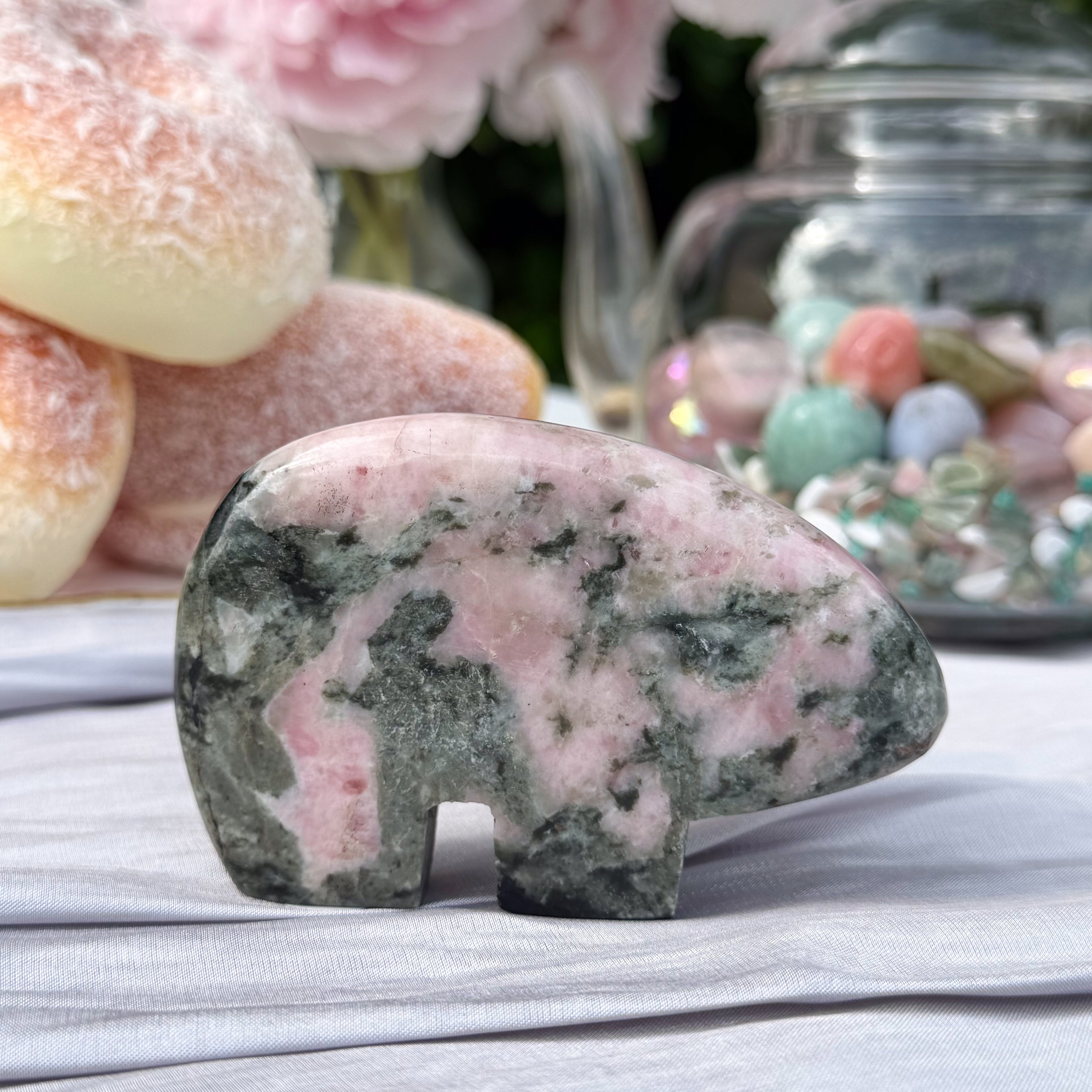 Pink Thulite & Epidote Bears (Choose Your Own)