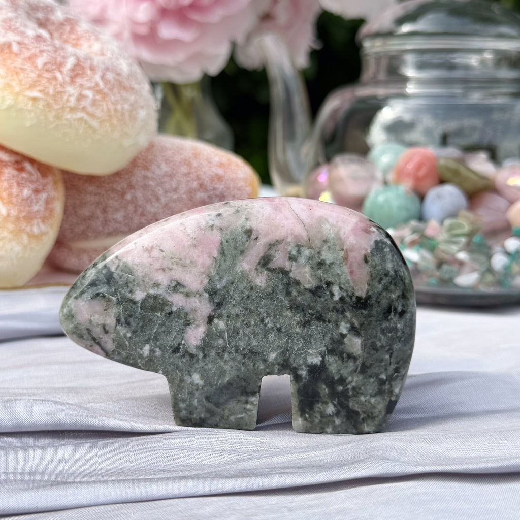 Pink Thulite & Epidote Bears (Choose Your Own)