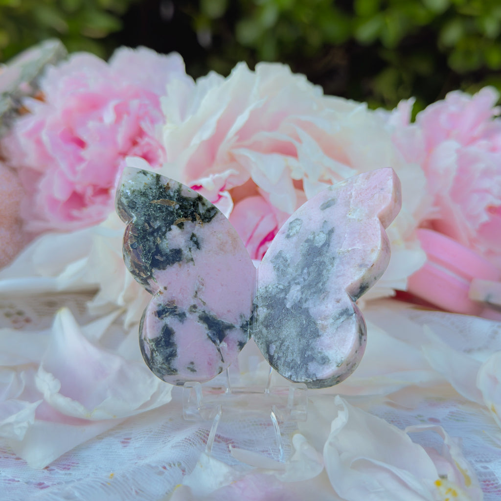 Pink Thulite & Epidote Butterfly (Choose Your Own)