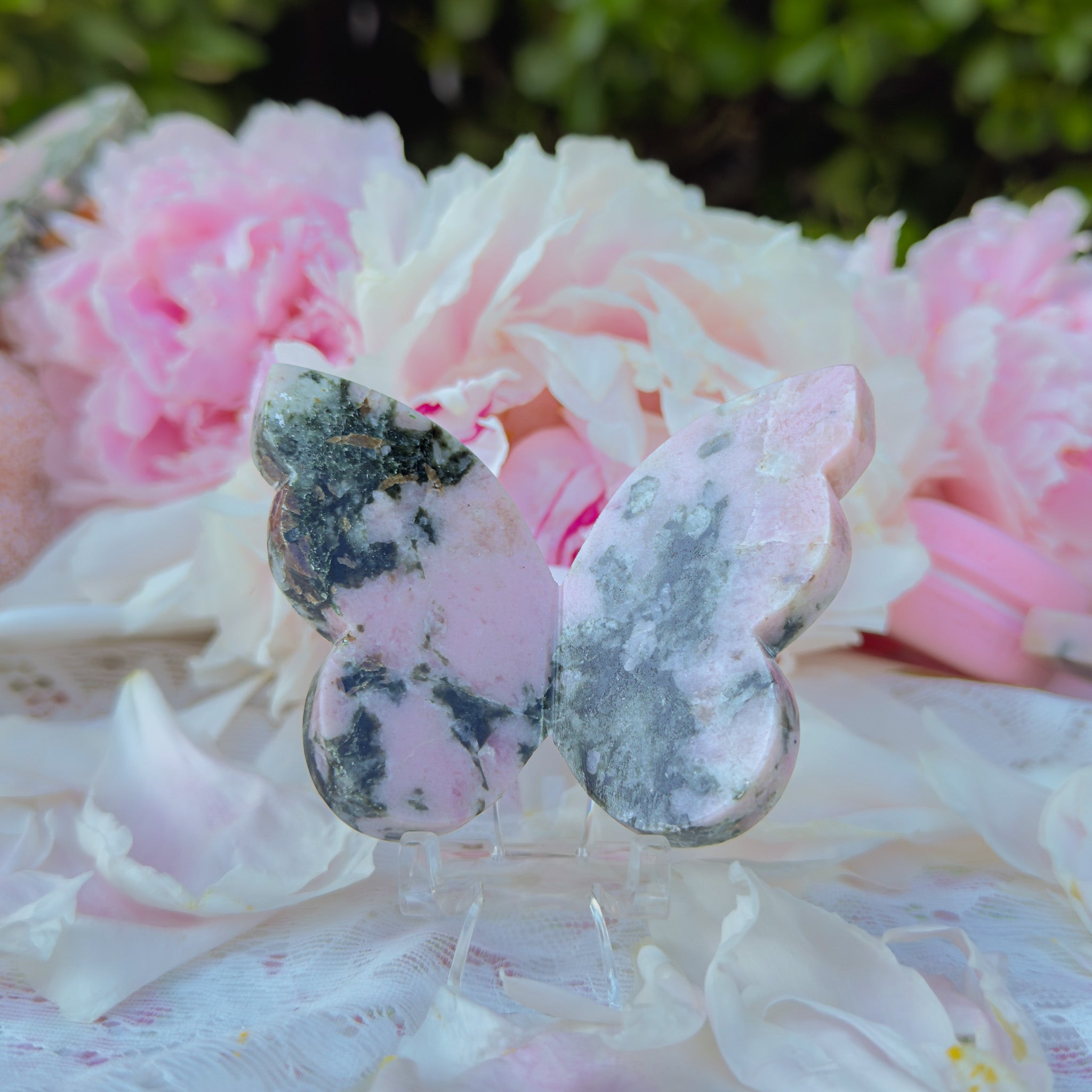 Pink Thulite & Epidote Butterfly (Choose Your Own)