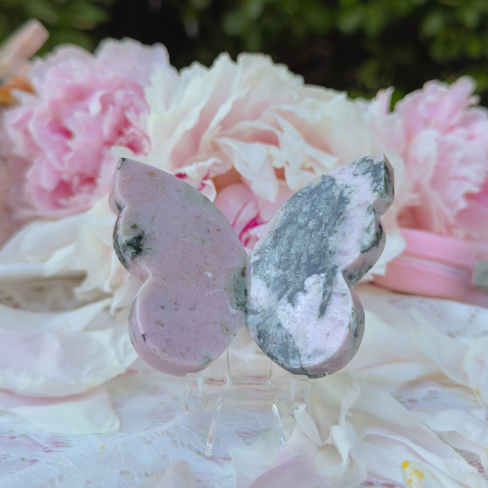 Pink Thulite & Epidote Butterfly (Choose Your Own)