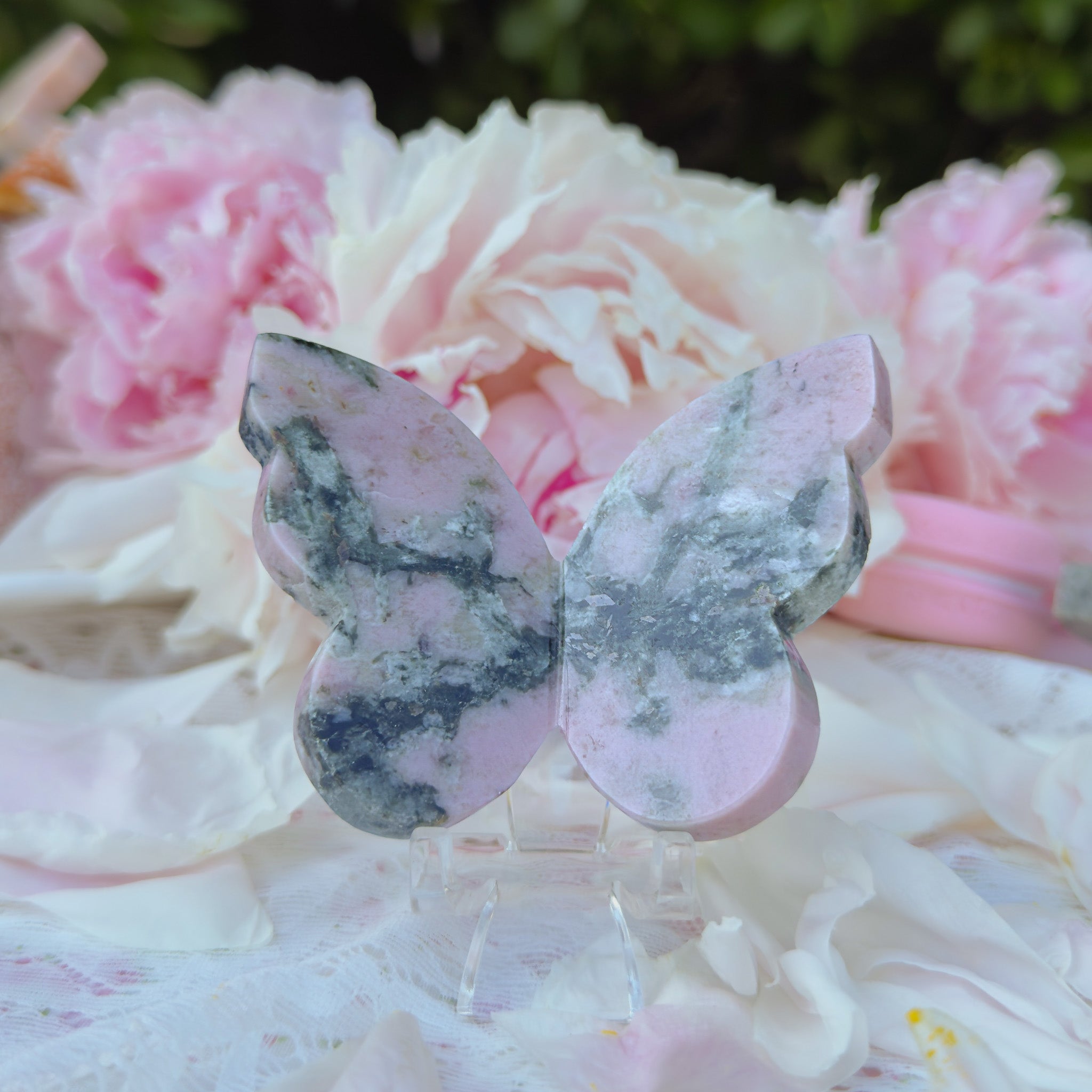 Pink Thulite & Epidote Butterfly (Choose Your Own)