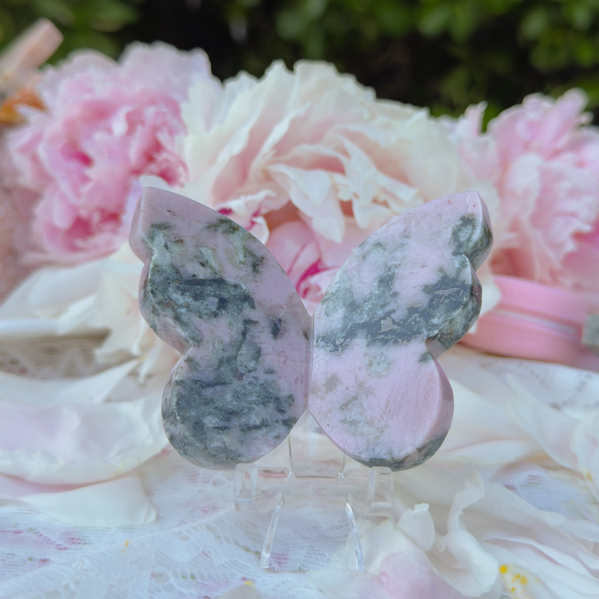 Pink Thulite & Epidote Butterfly (Choose Your Own)