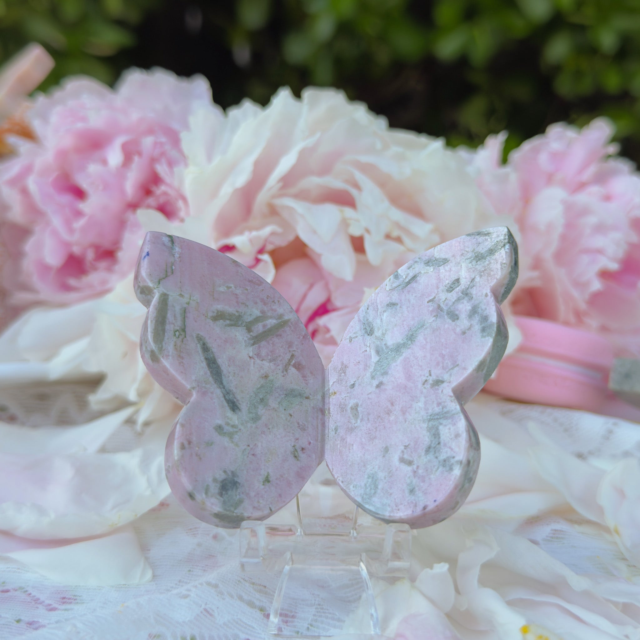 Pink Thulite & Epidote Butterfly (Choose Your Own)