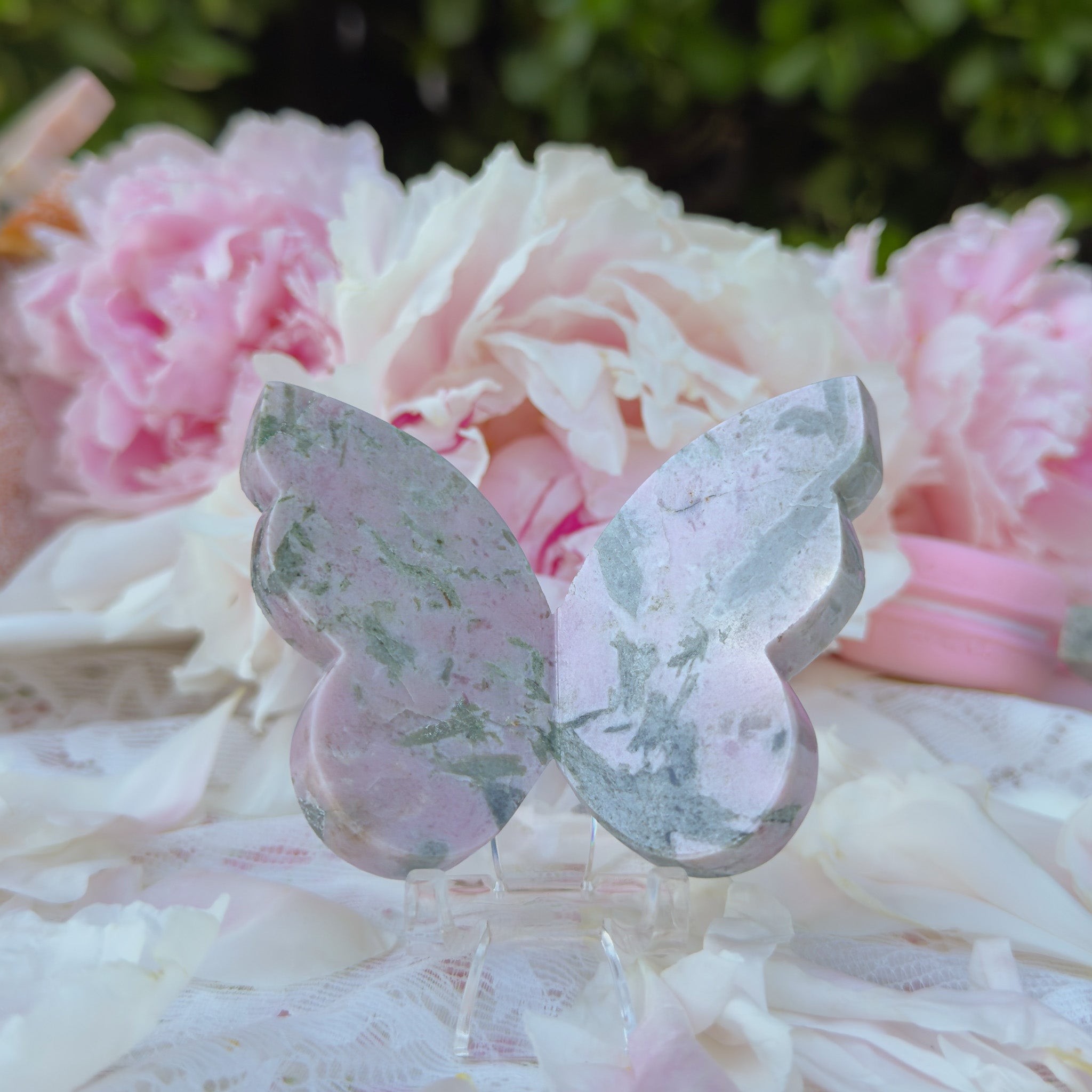 Pink Thulite & Epidote Butterfly (Choose Your Own)