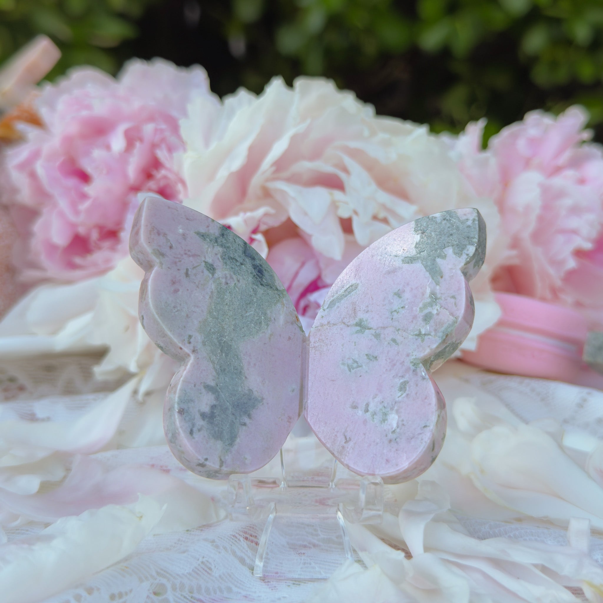 Pink Thulite & Epidote Butterfly (Choose Your Own)
