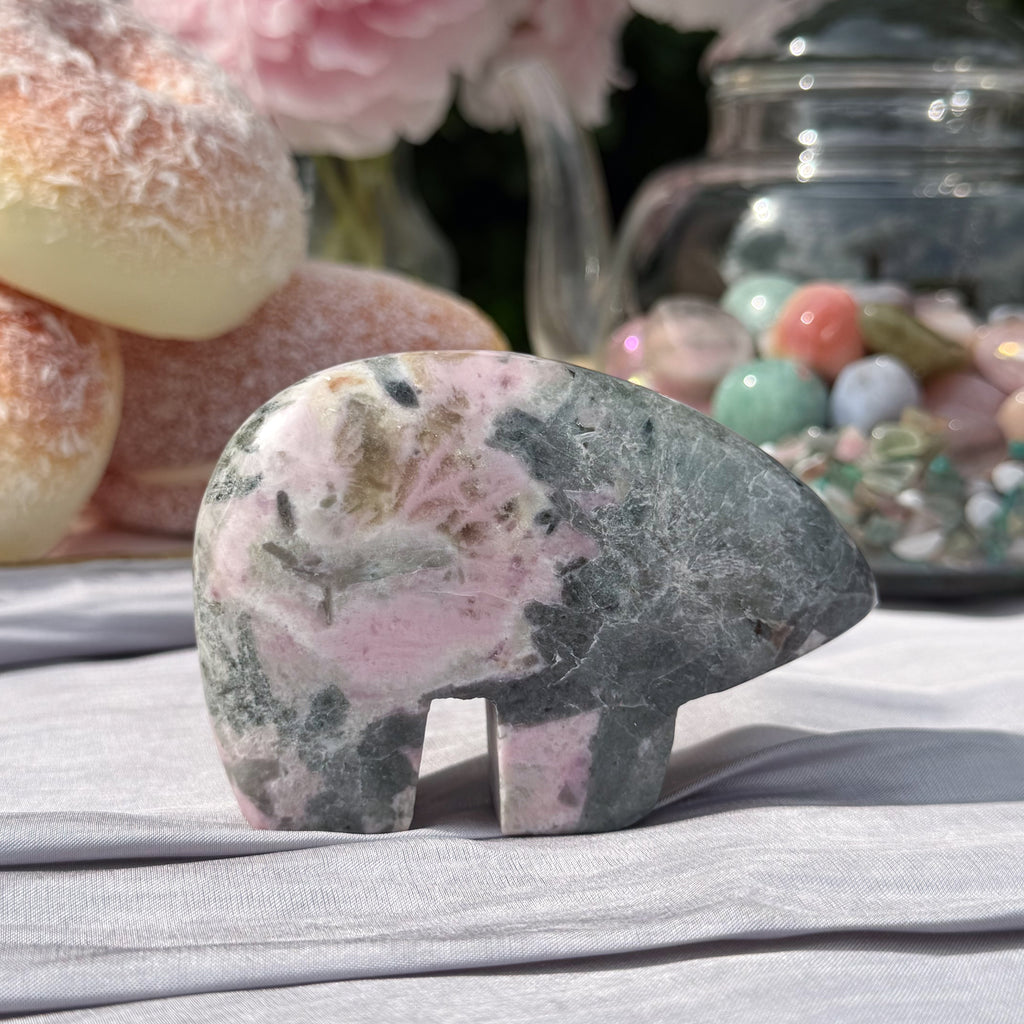 Pink Thulite & Epidote Bears (Choose Your Own)