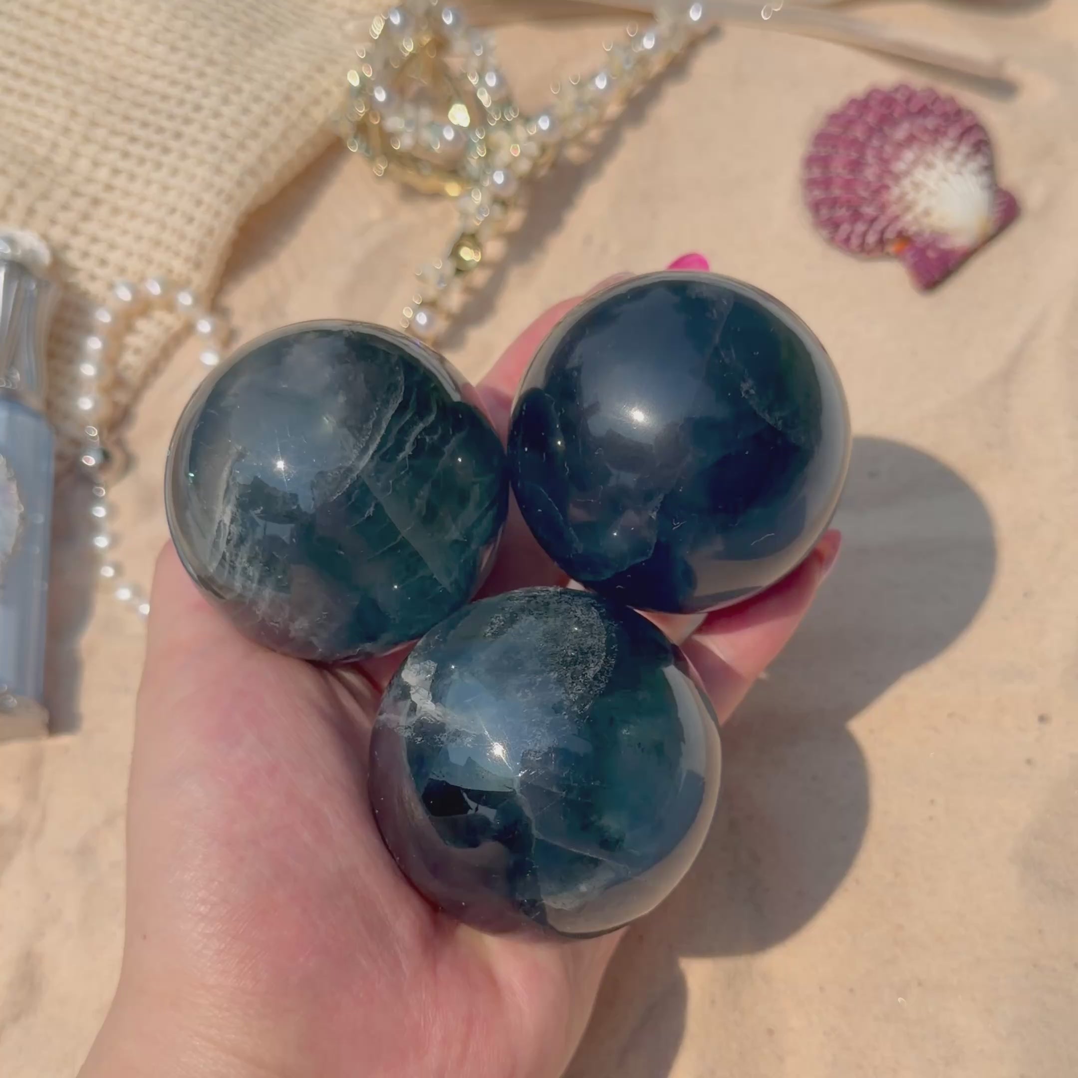 Blue Fluorite Spheres (Intuitively Chosen)