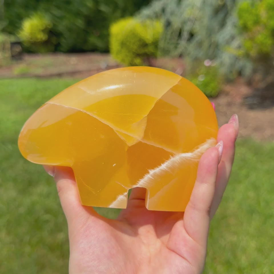 Honey Calcite Statement Bear (Choose Your Own)
