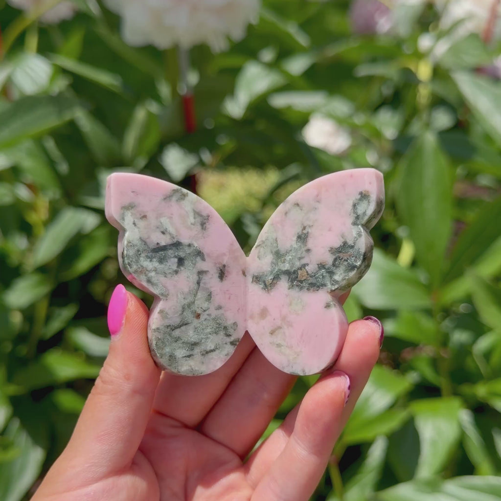 Pink Thulite & Epidote Butterfly (Choose Your Own)