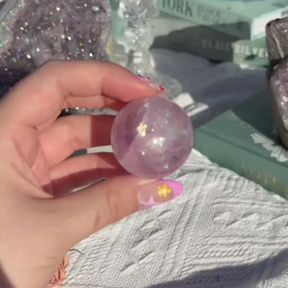 Amethyst Sphere with Rainbow Inclusions (Intuitively Picked)
