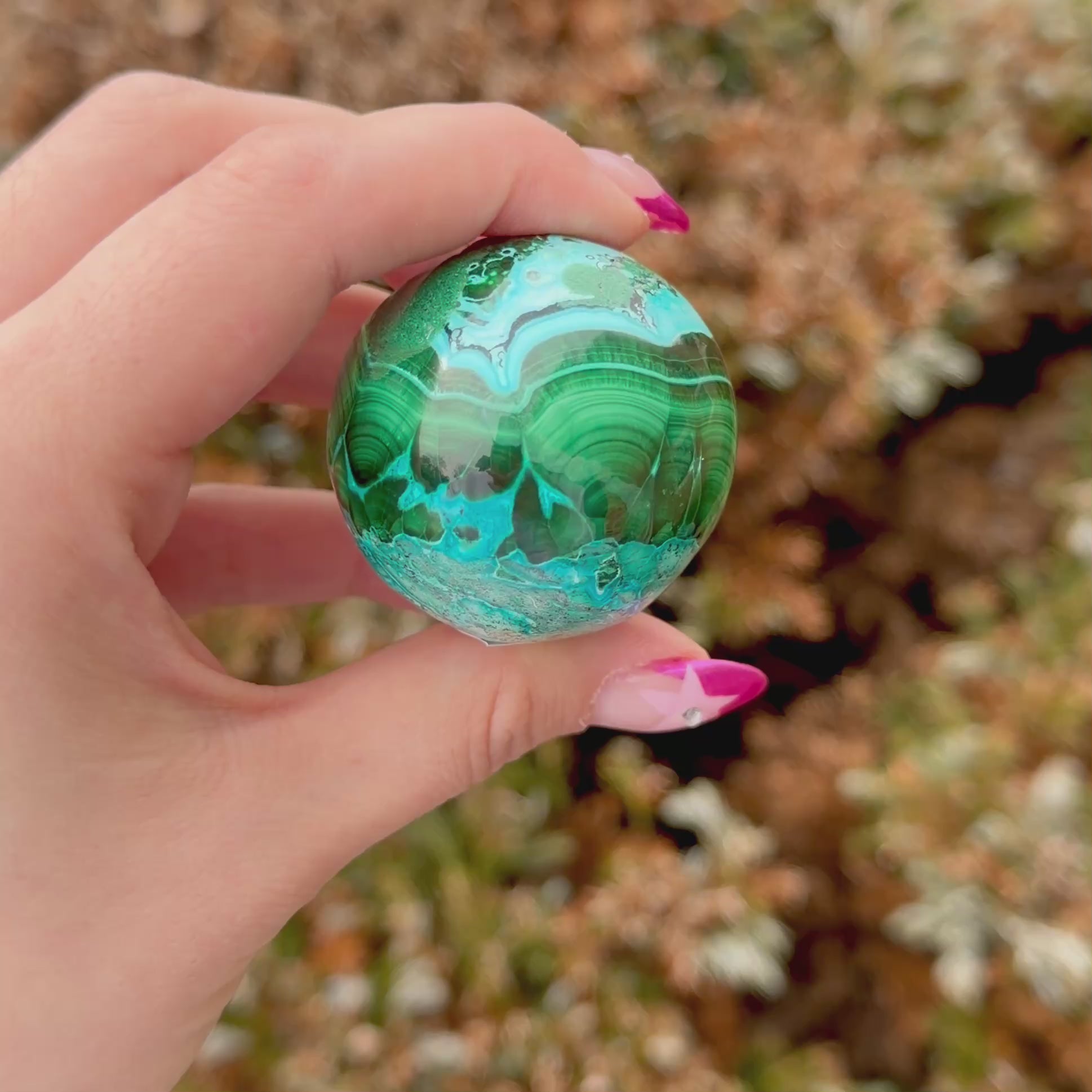 Malachite Chrysocolla Sphere A (High Grade)