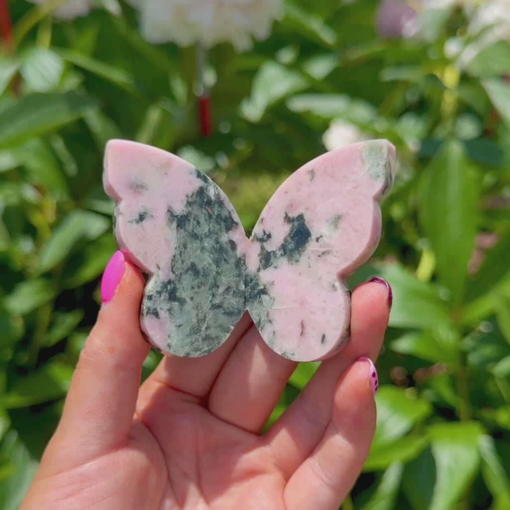 Pink Thulite & Epidote Butterfly (Choose Your Own)
