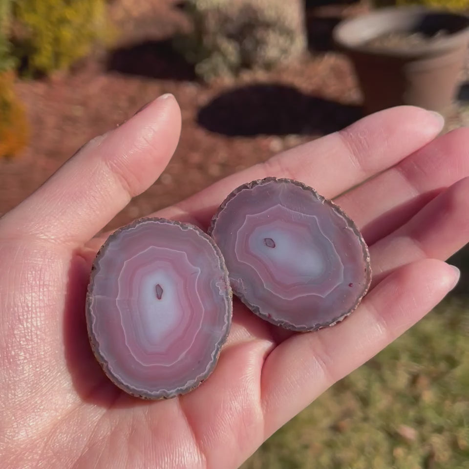 Zhanguo Agate Pair E (Muted Pink)