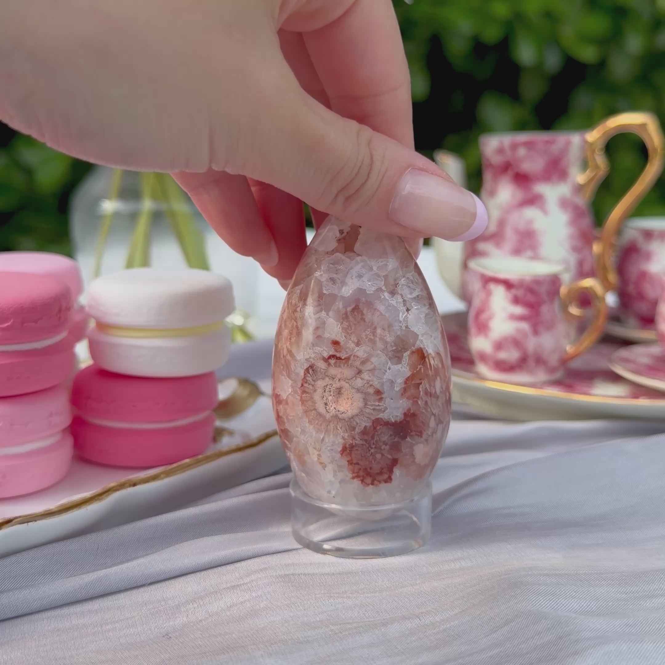 Pink Amethyst & Flower Agate Egg (Choose Your Own)