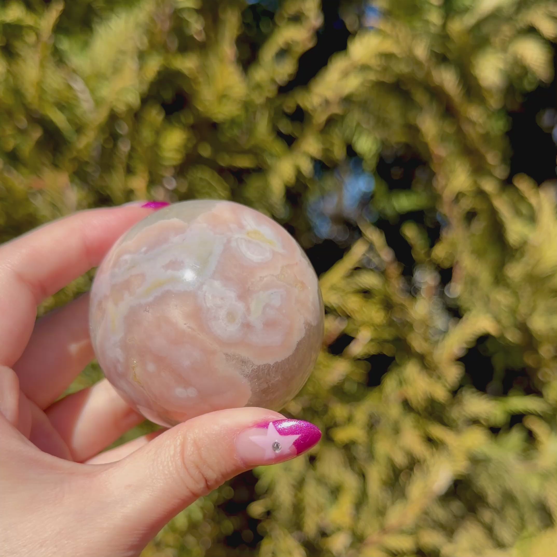 Green Flower Agate Sphere