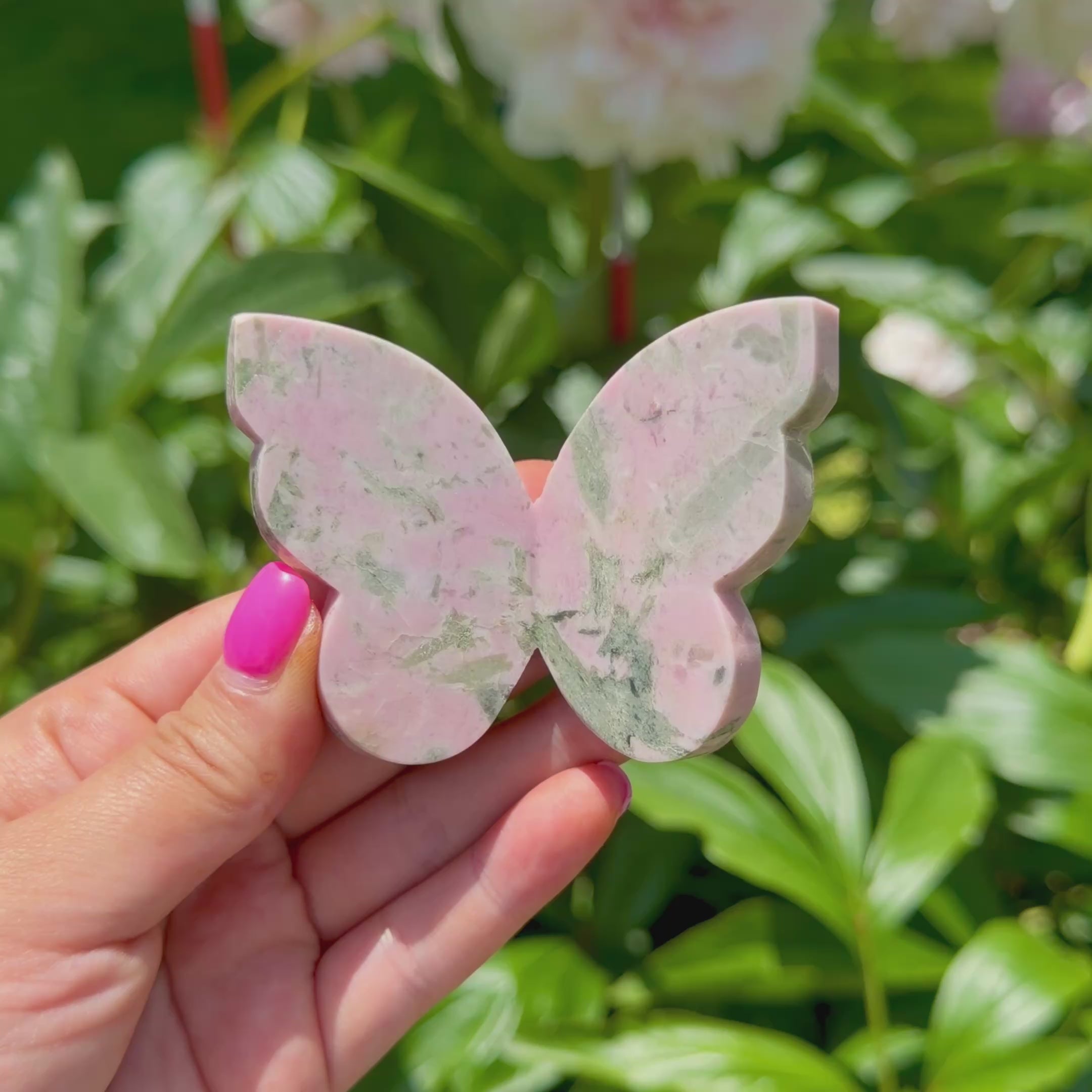 Pink Thulite & Epidote Butterfly (Choose Your Own)