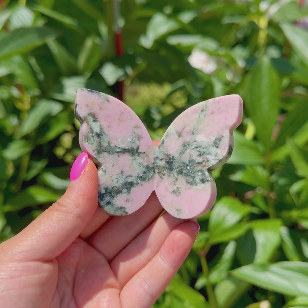 Pink Thulite & Epidote Butterfly (Choose Your Own)