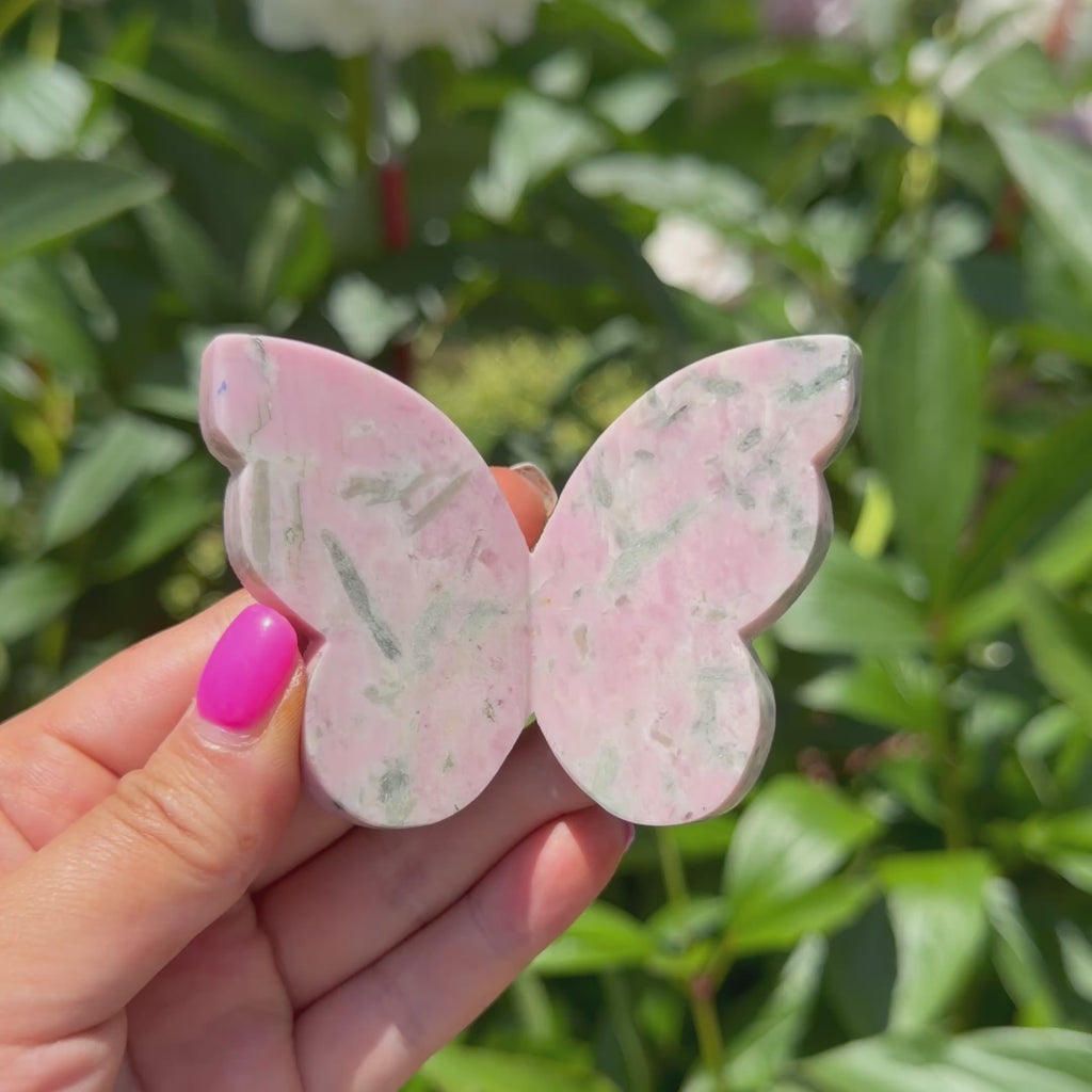 Pink Thulite & Epidote Butterfly (Choose Your Own)