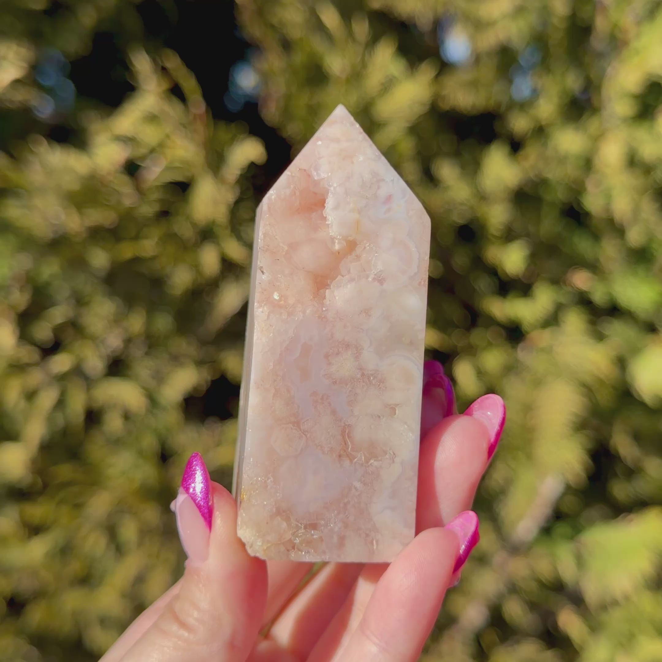 Flower Agate x Pink Amethyst Tower Tower C