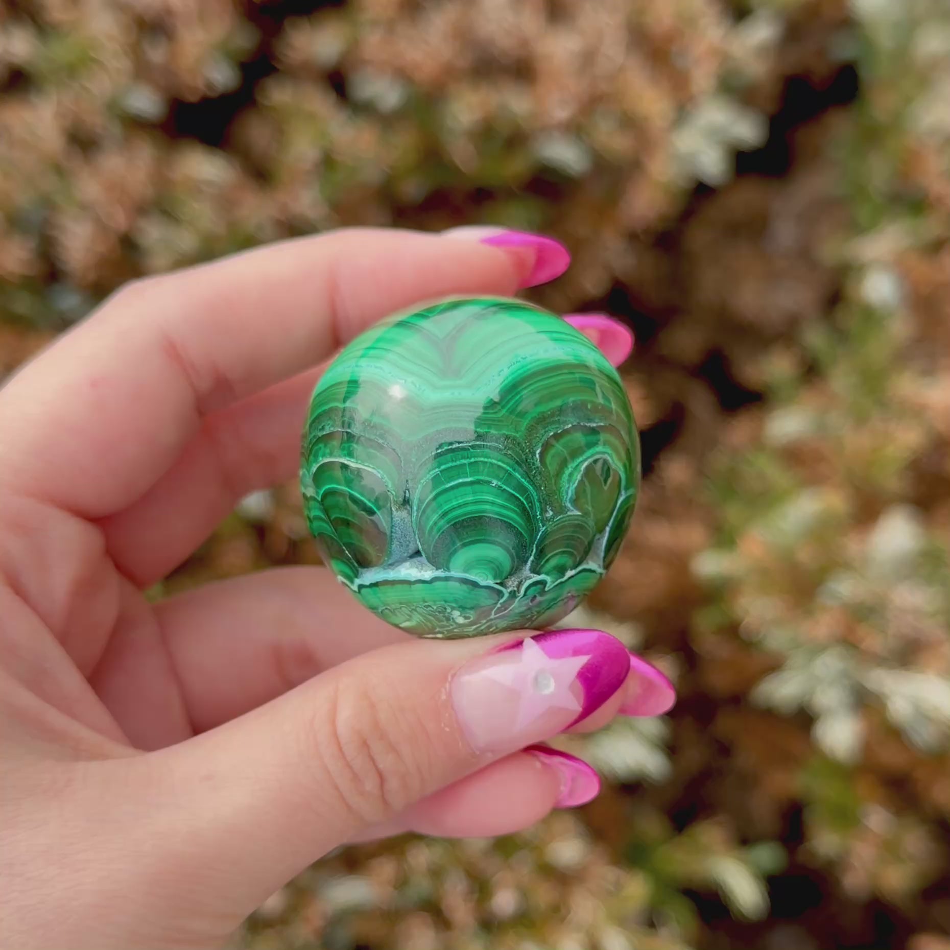 Malachite with Minimal Chrysocolla Sphere C (High Grade)