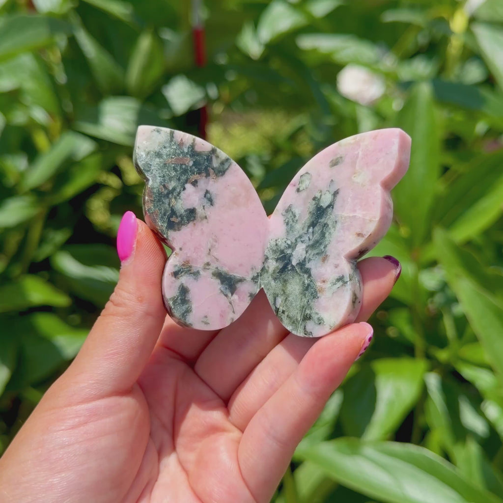 Pink Thulite & Epidote Butterfly (Choose Your Own)